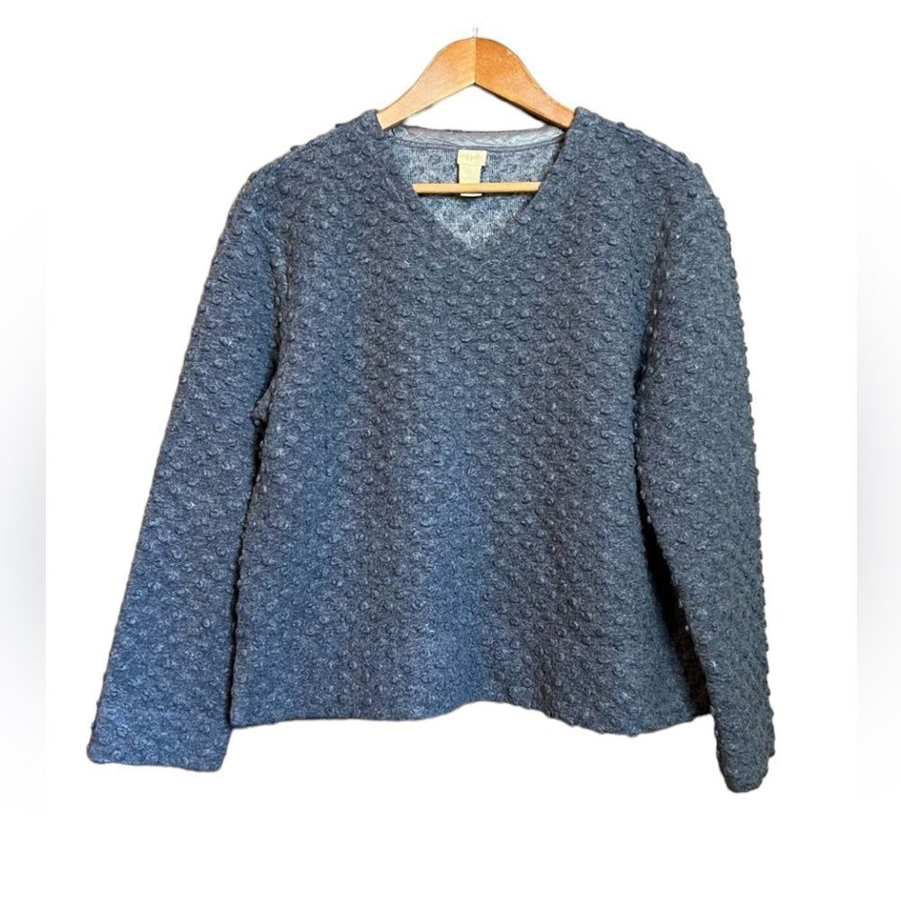 ‎J.Jill blue v-neck wool blend sweater. Size Medium
